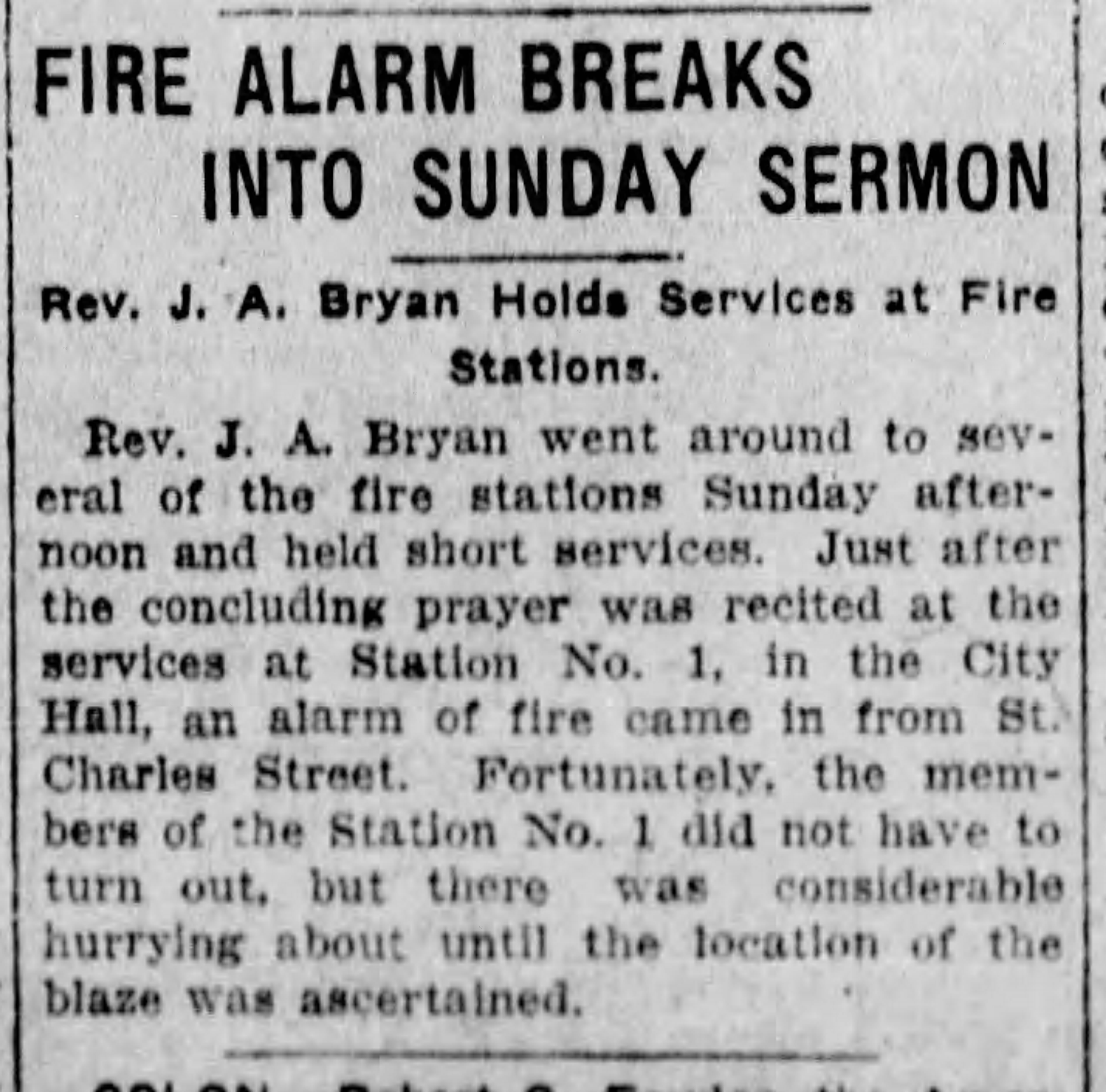 Fire Alarm Breaks into Sunday Sermon